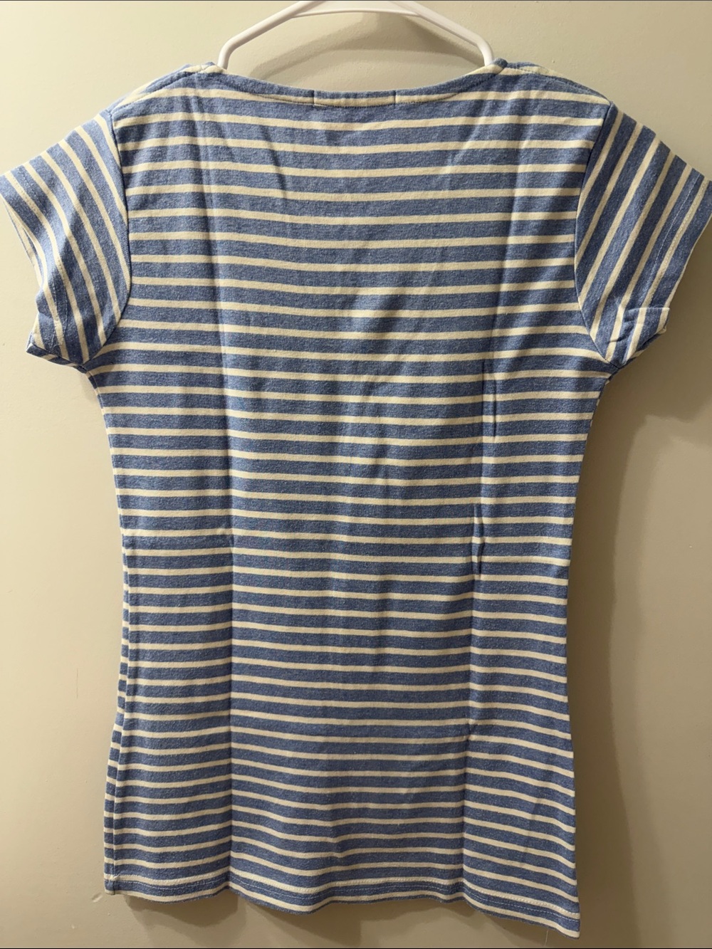 Chico's Blue and White Striped Short Sleeve Tee - Picture 6 of 8